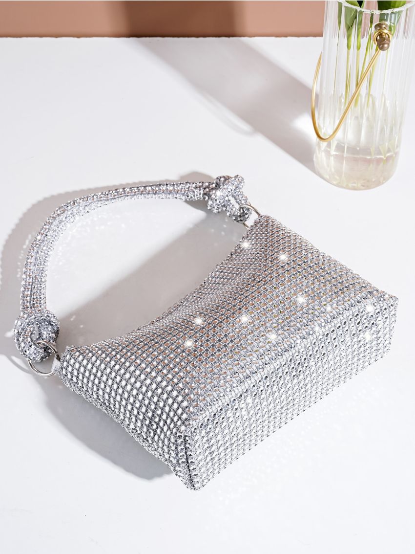 Mini Rhinestone Decor Square Bag