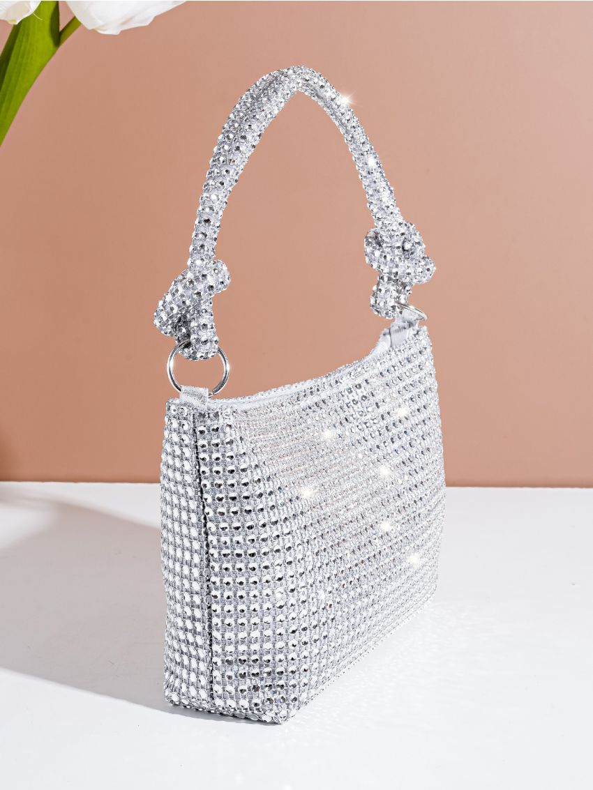 Mini Rhinestone Decor Square Bag