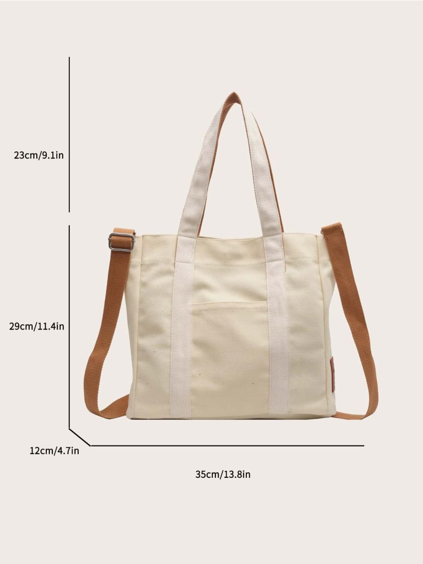 Letter Patch Decor Shopper Bag