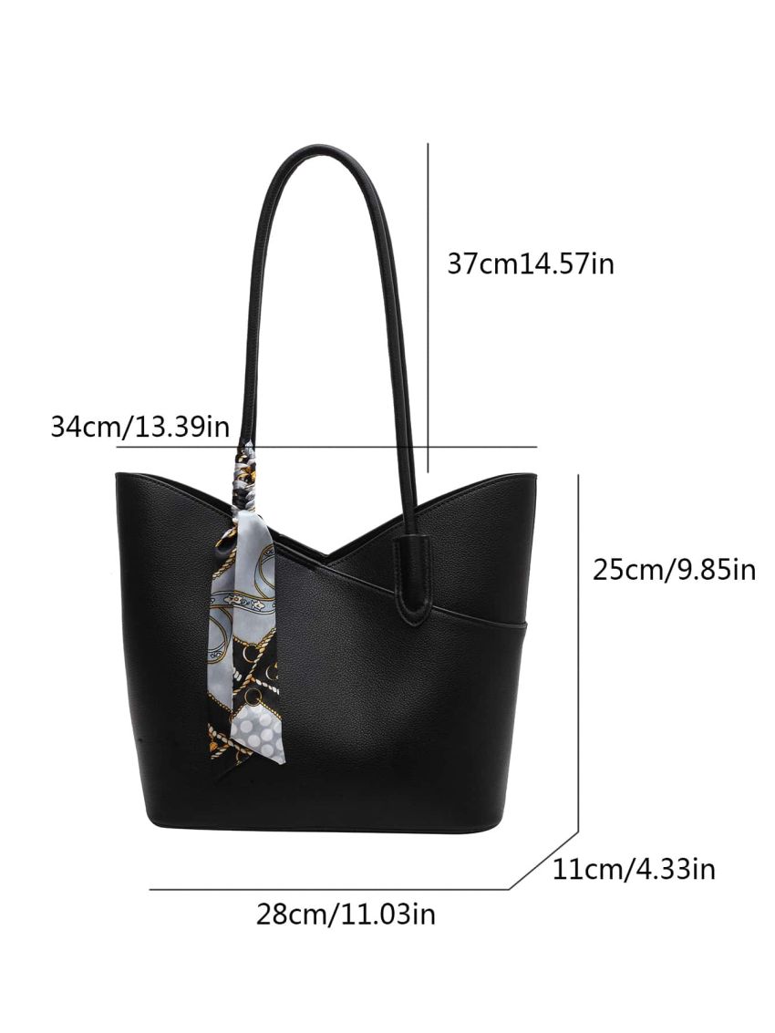 Twilly Scarf Decor Shoulder Tote Bag
