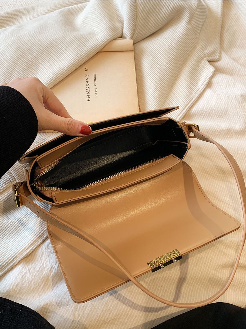 Metal Decor Flap Square Bag