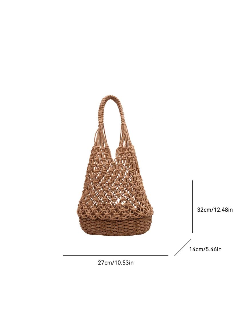 Hollow Out Design Straw Bag