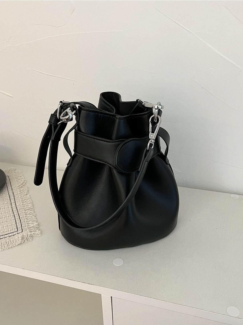 Mini Ruched Detail Bucket Bag