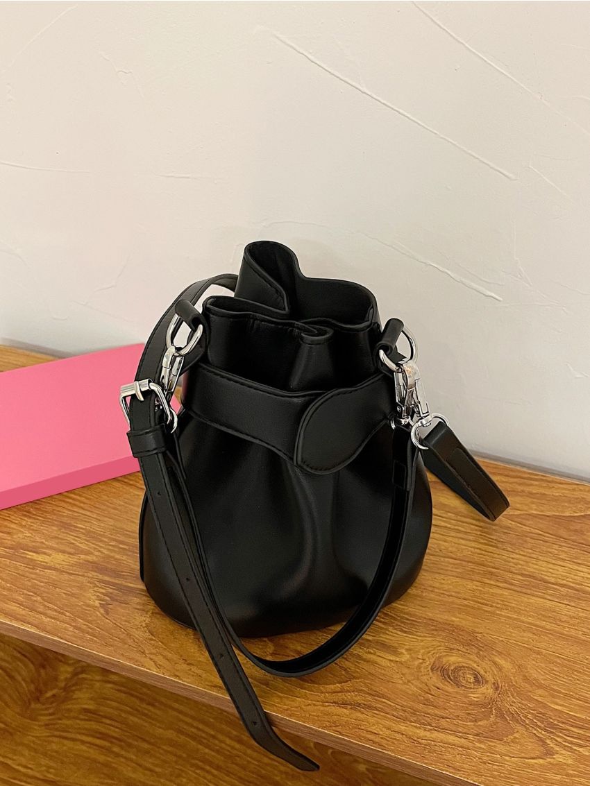 Mini Ruched Detail Bucket Bag
