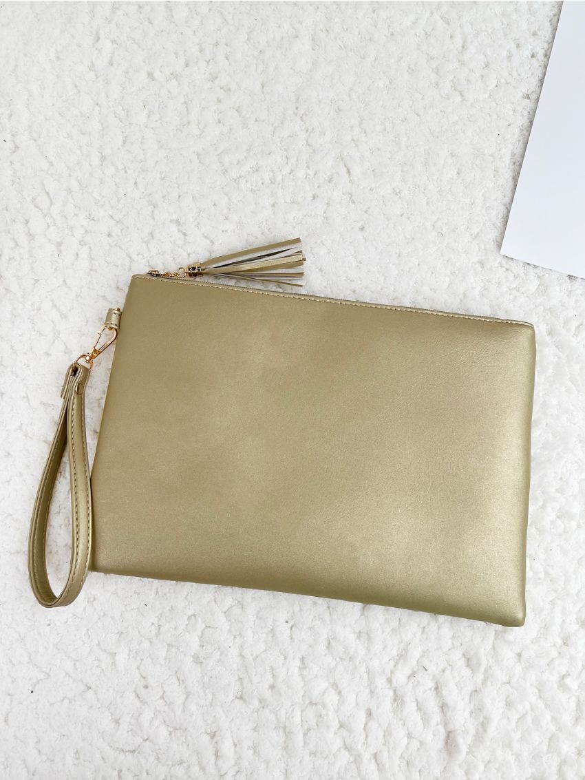 Metallic Tassel Decor Square Bag