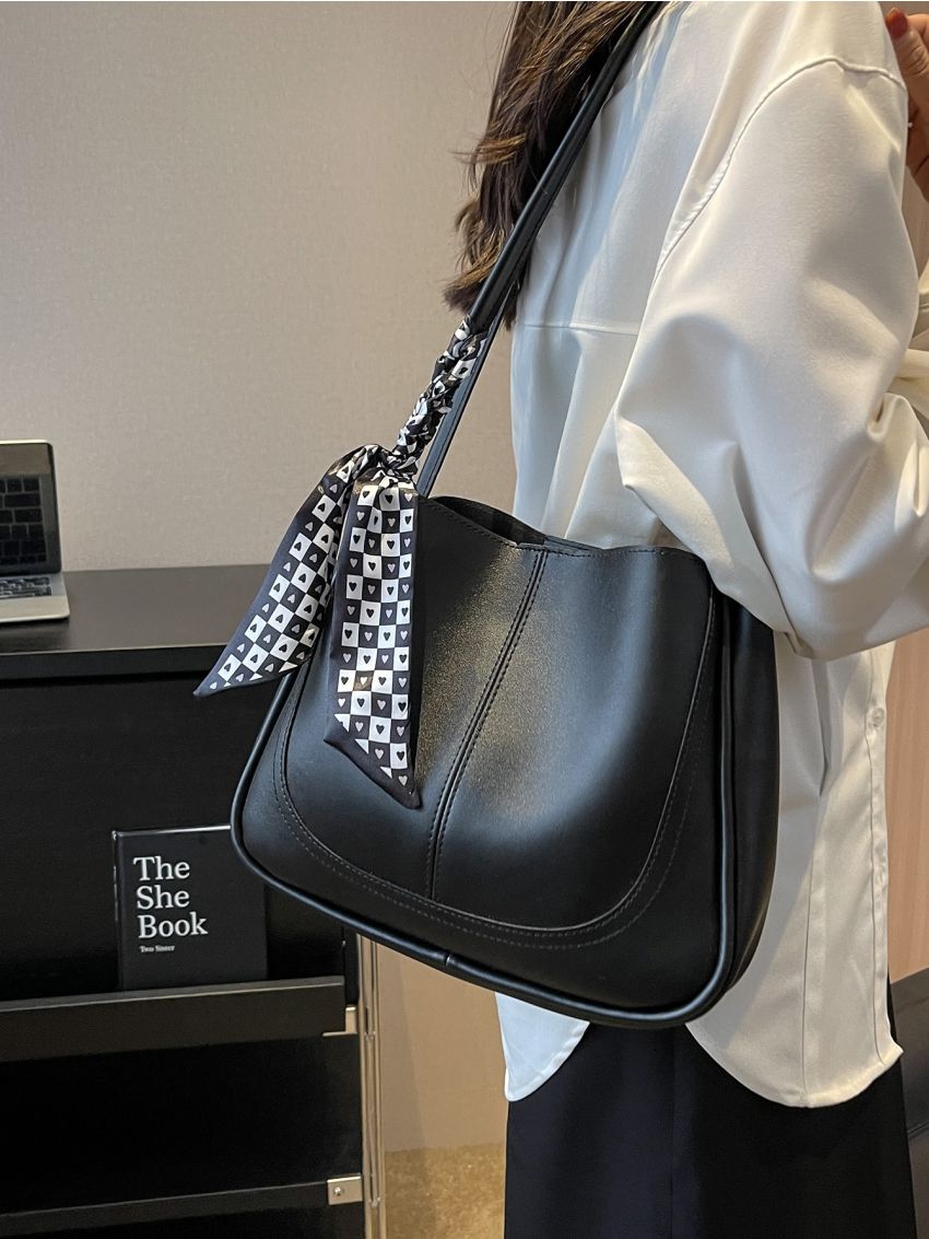 Twilly Scarf Decor Shoulder Tote Bag