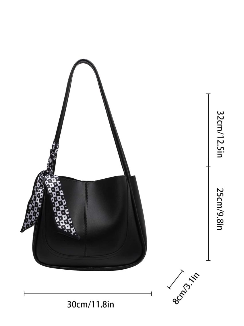 Twilly Scarf Decor Shoulder Tote Bag