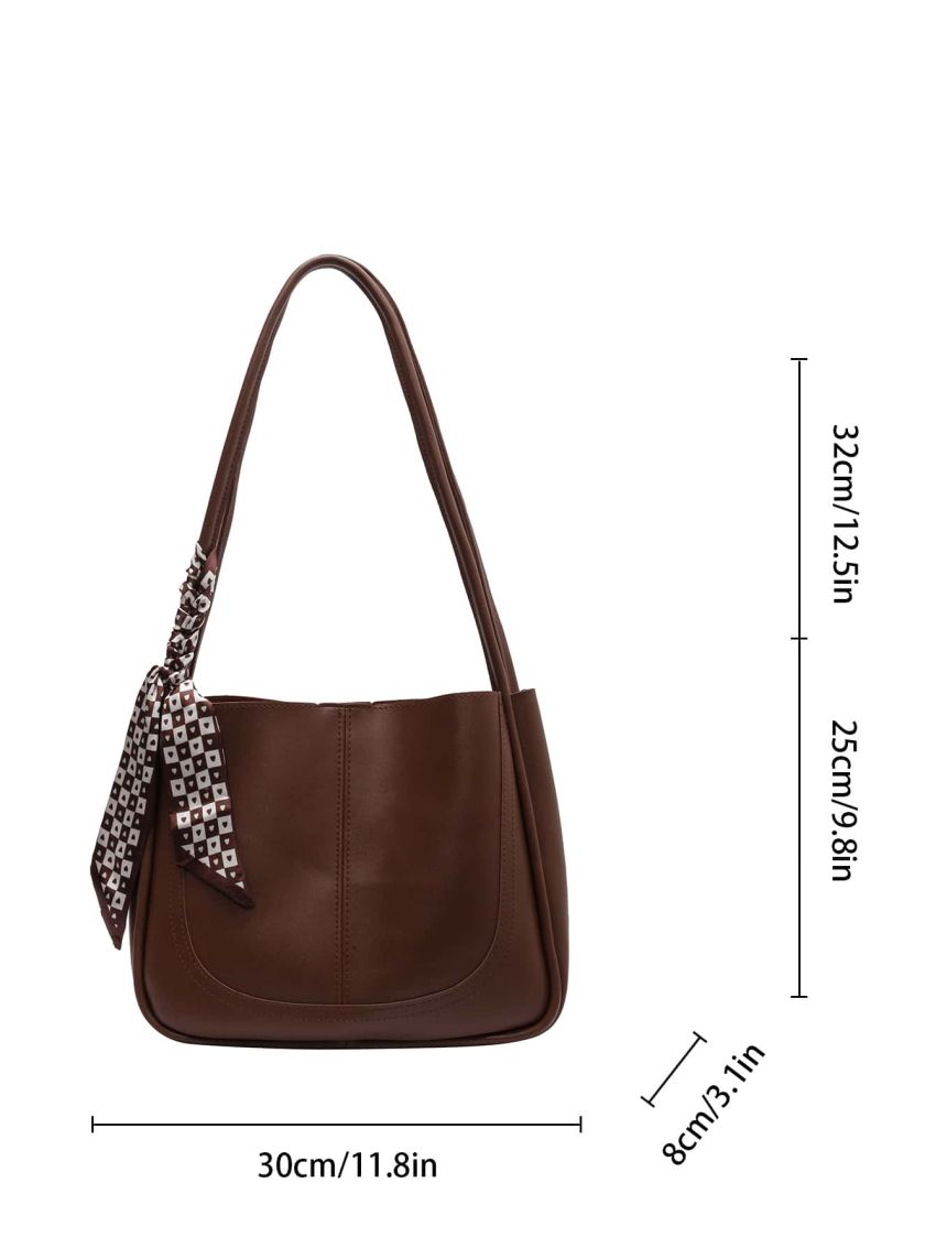 Twilly Scarf Decor Shoulder Tote Bag