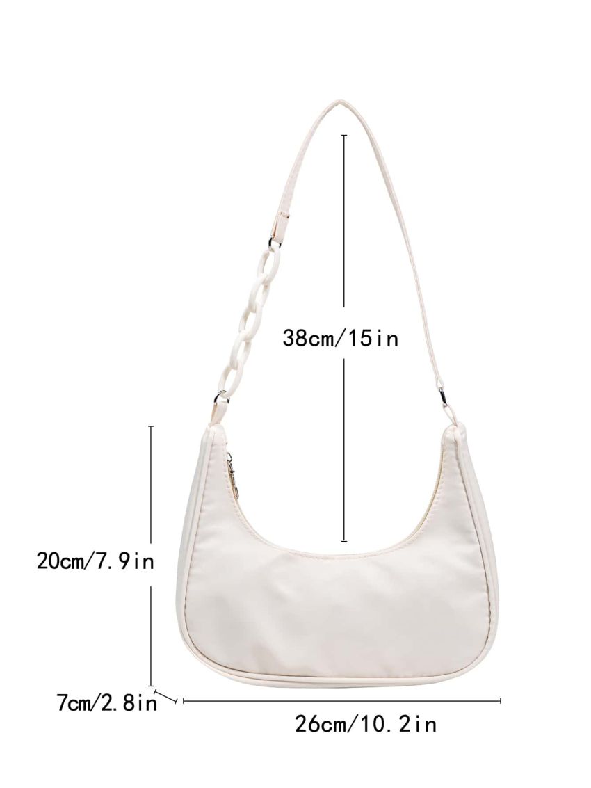 Medium Hobo Bag Minimalist Solid Color For Daily Outing