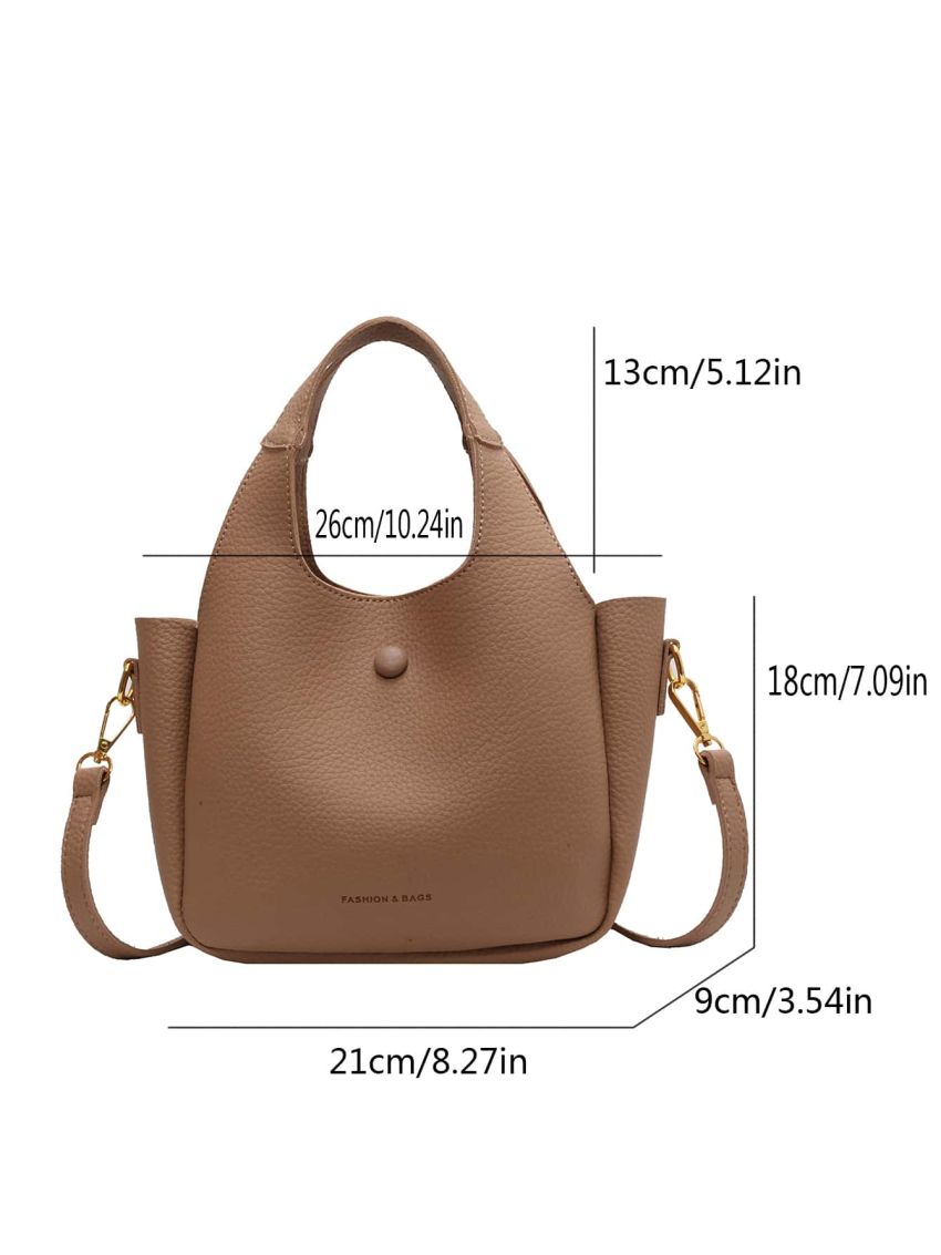 Litchi Embossed Bucket Bag With Inner Pouch