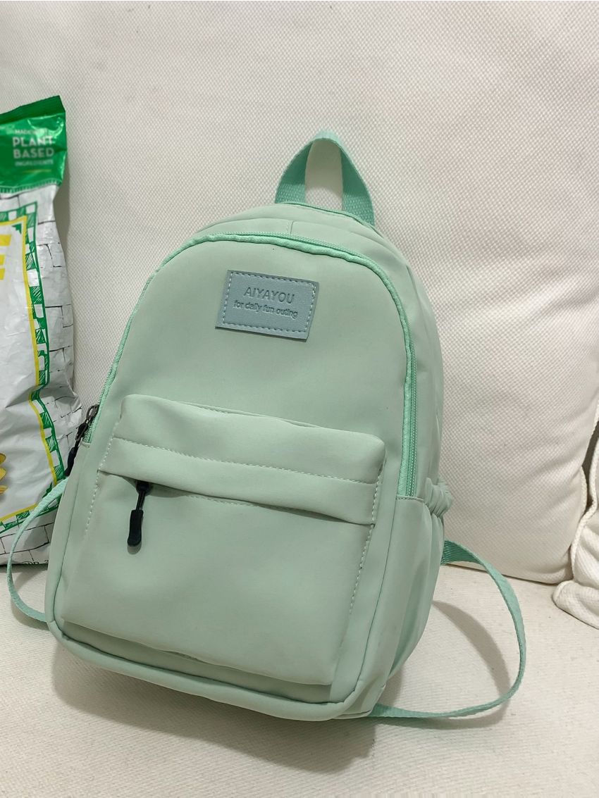 Letter Patch Decor Classic Backpack