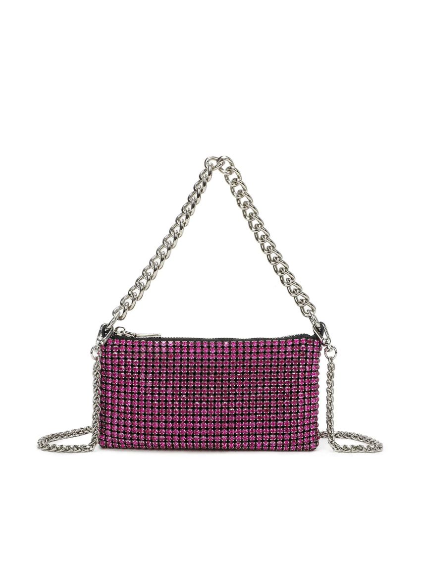 Mini Rhinestone Decor Chain Square Bag