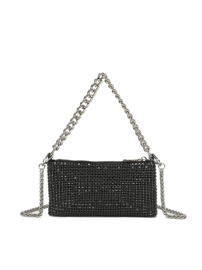 Mini Rhinestone Decor Chain Square Bag