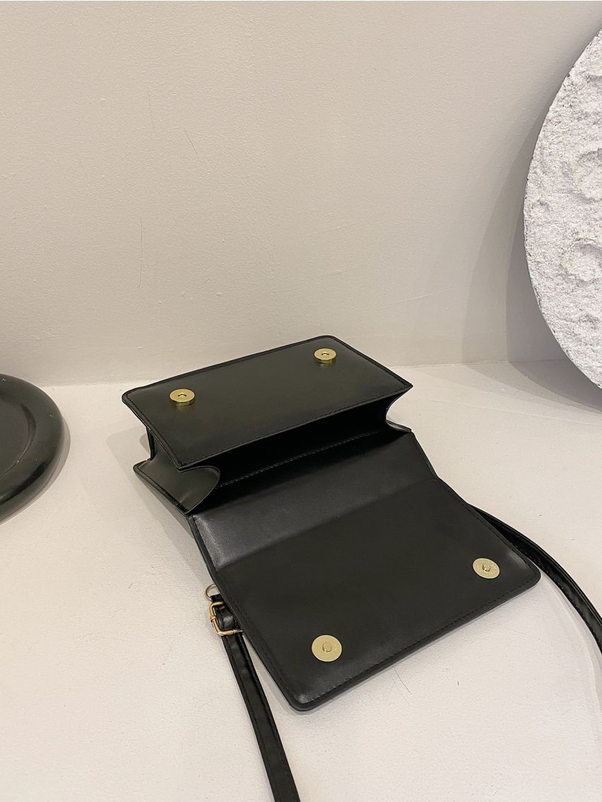 Mini Geometric Pattern Flap Square Bag