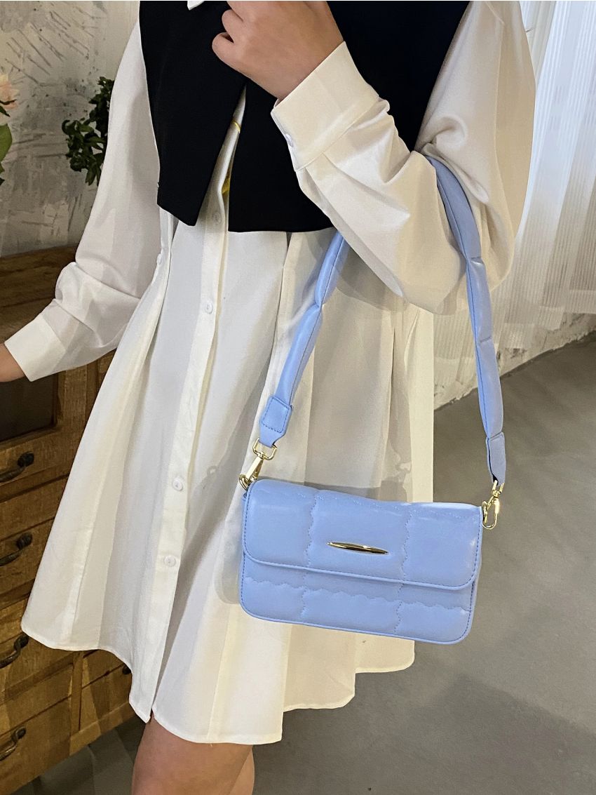 Quilted Flap Square Bag