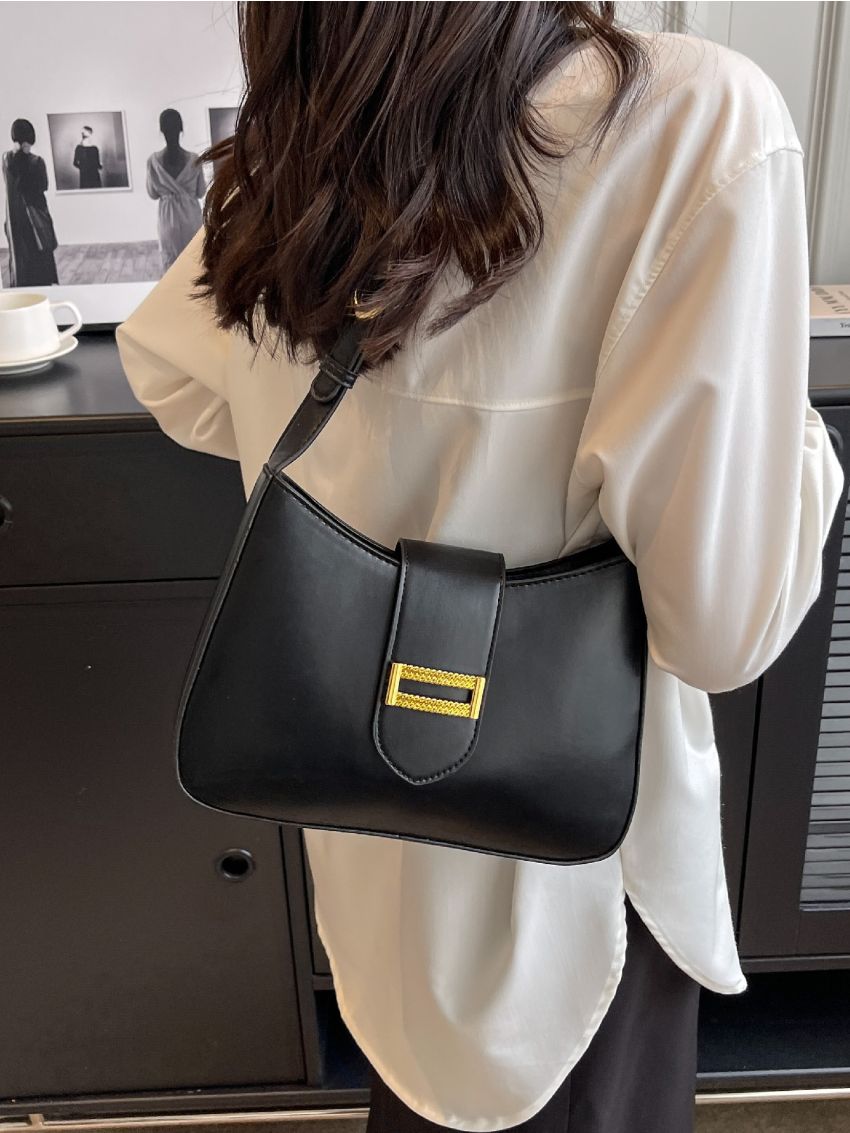 Metal Decor Hobo Bag