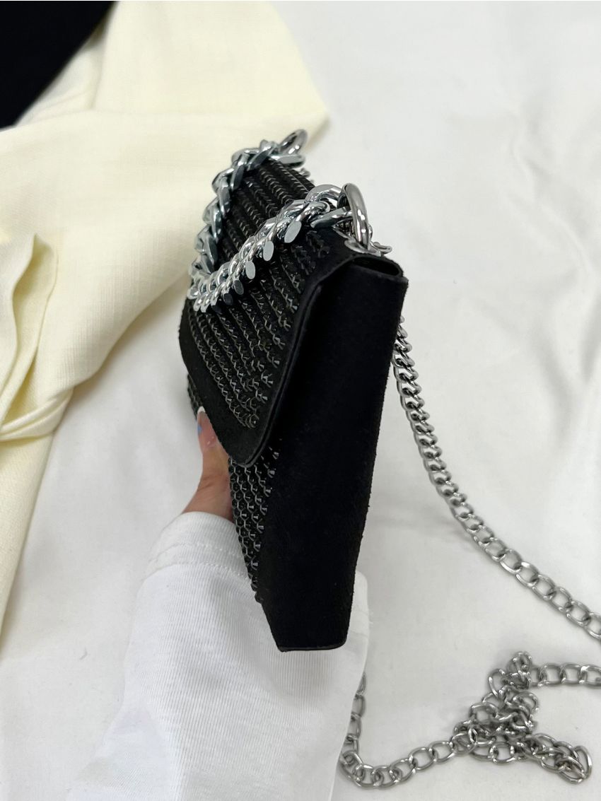 Mini Studded Decor Flap Chain Square Bag