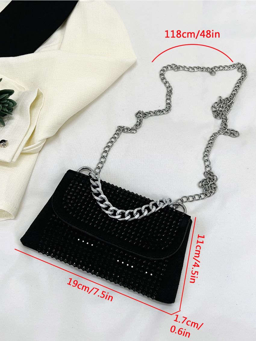 Mini Studded Decor Flap Chain Square Bag
