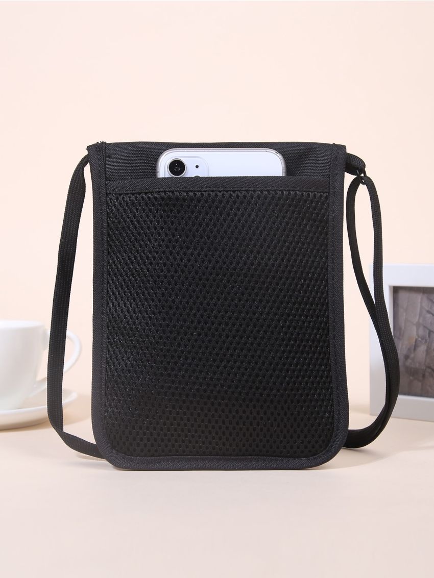 Letter Graphic Multi-compartment Square Bag