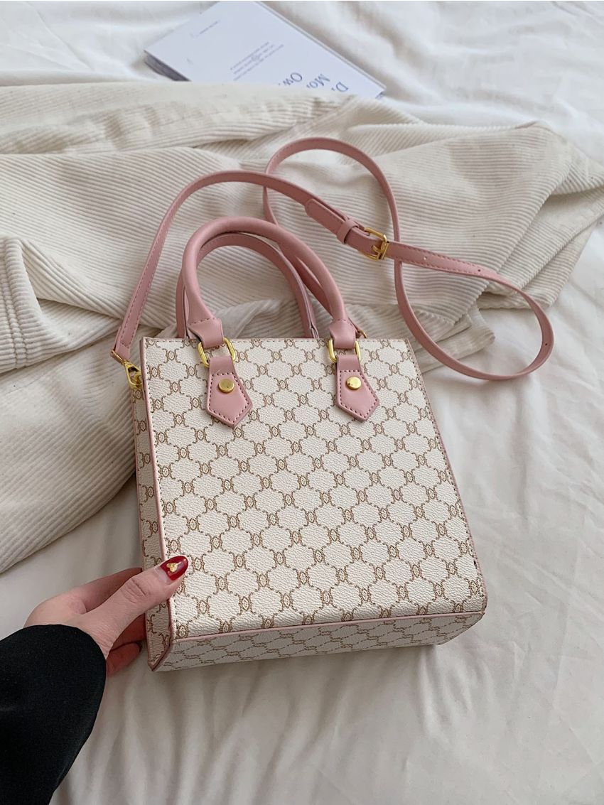 Mini Geometric Pattern Square Bag