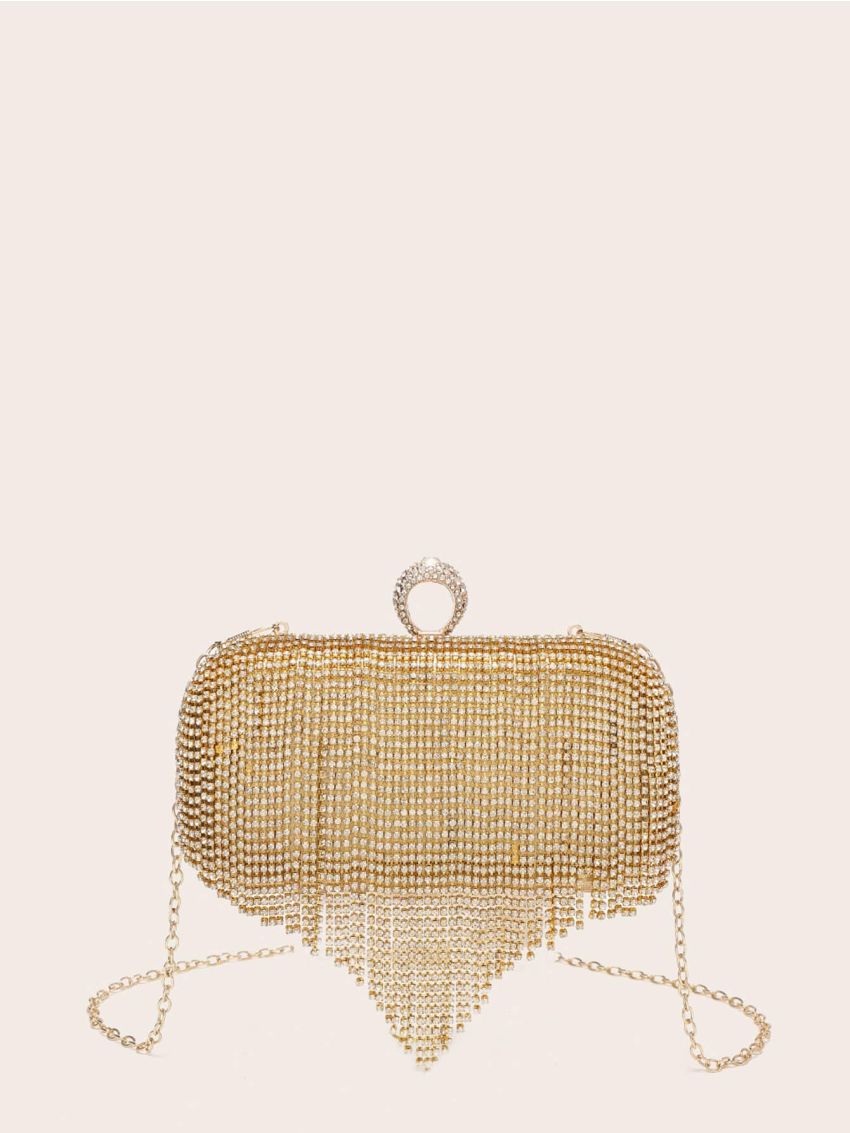 Rhinestone Fringe Decor Box Bag