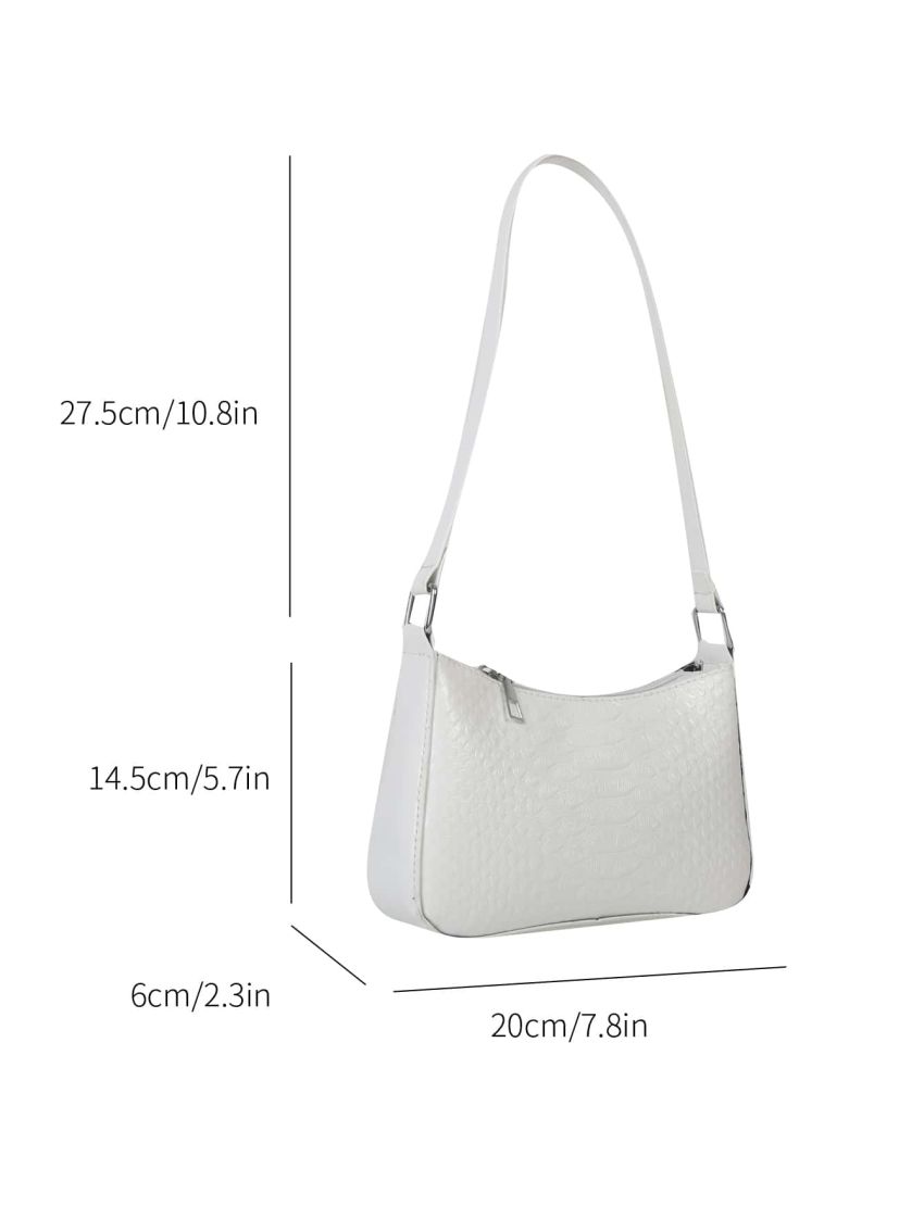 Mini Crocodile Embossed Baguette Bag