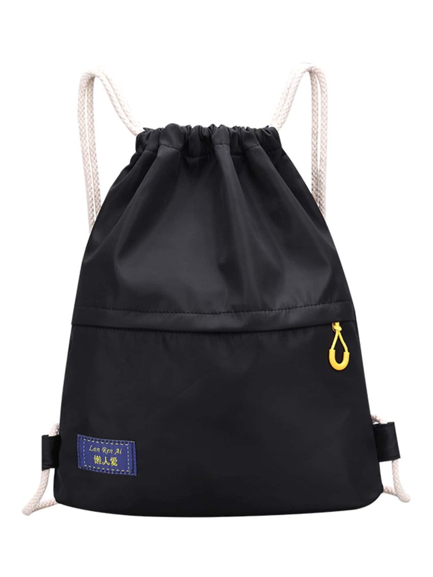 Letter Patch Decor Drawstring Backpack