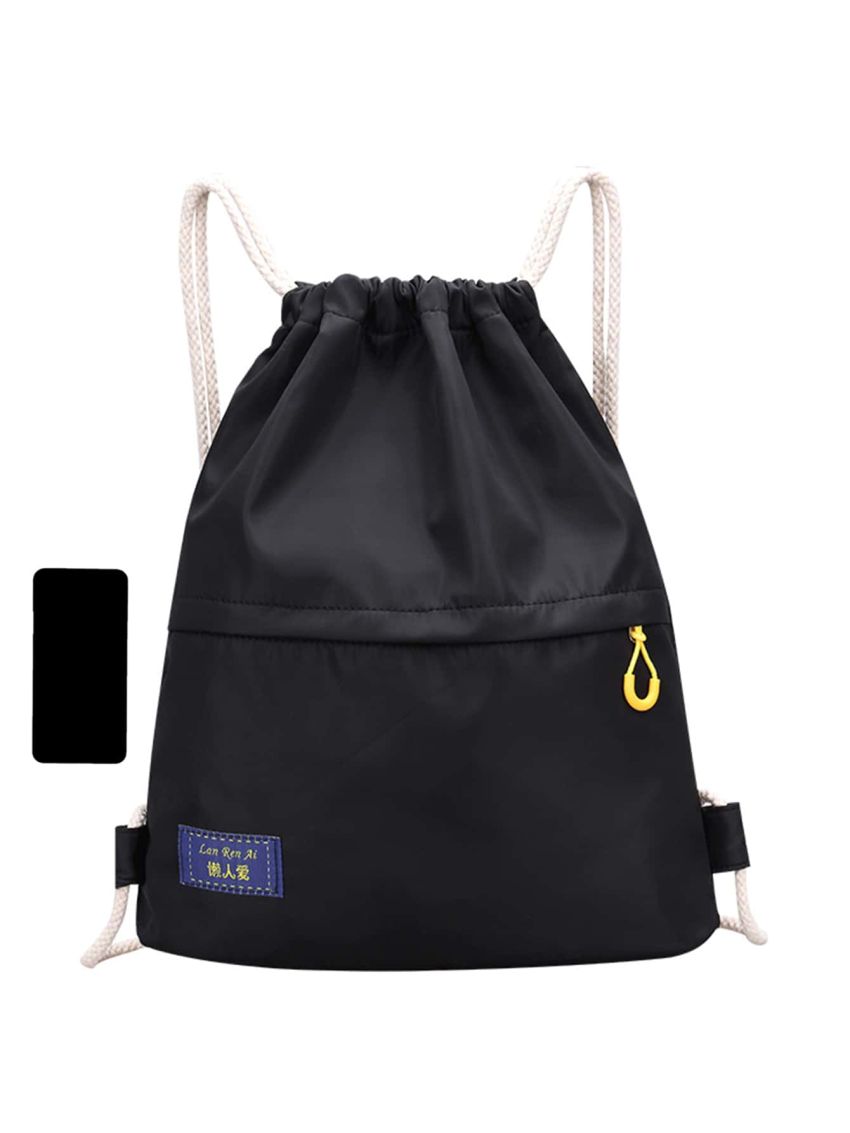 Letter Patch Decor Drawstring Backpack