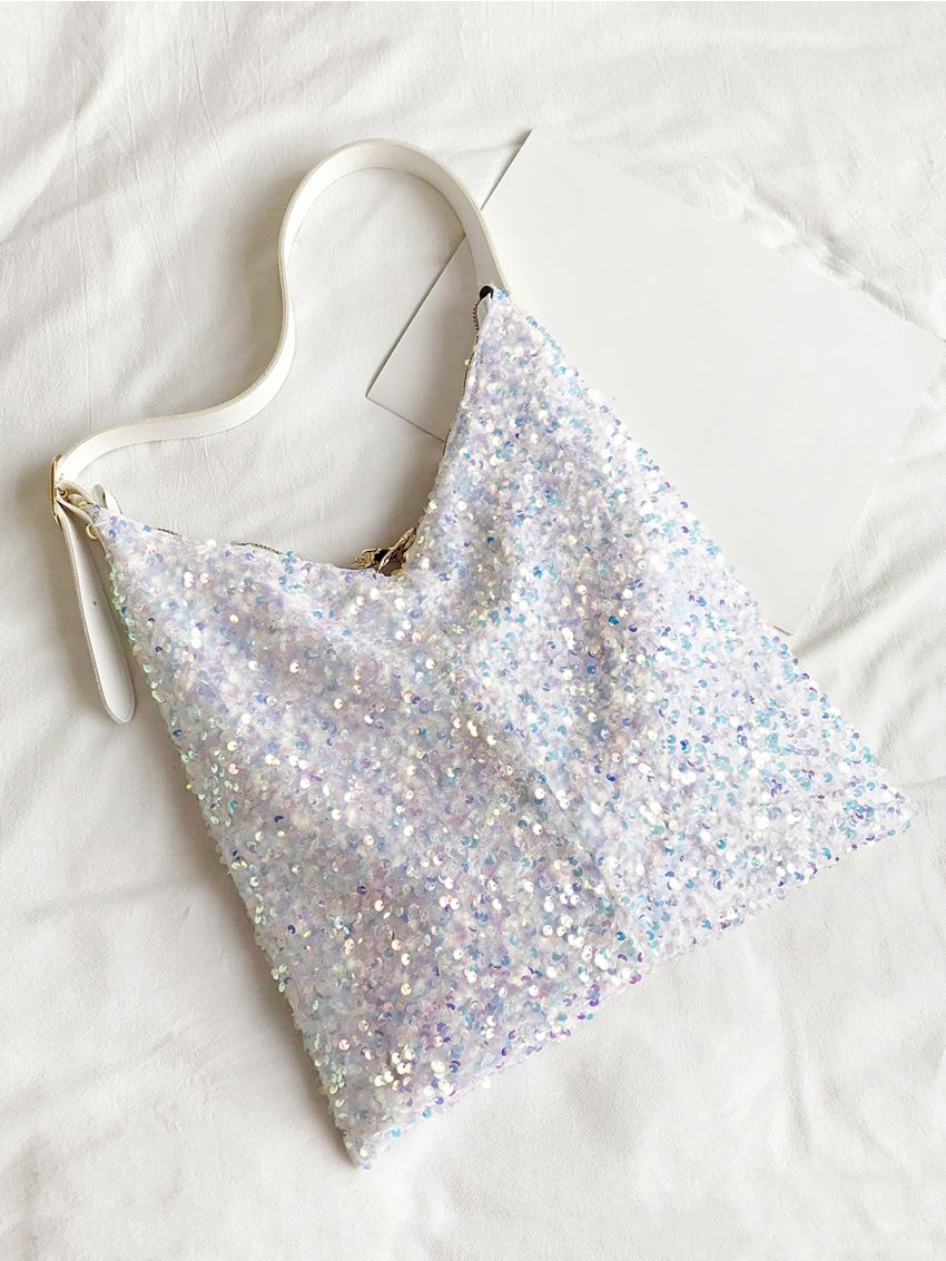 Sequin Decor Hobo Bag