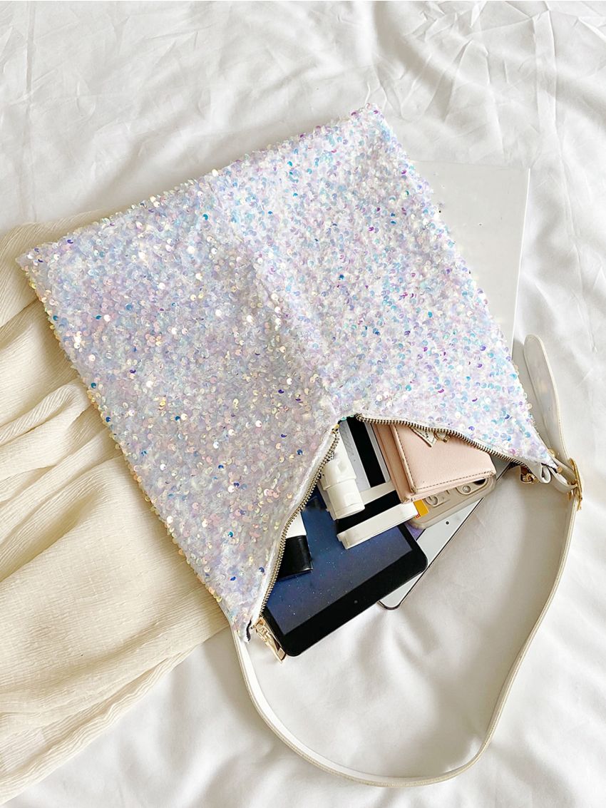Sequin Decor Hobo Bag
