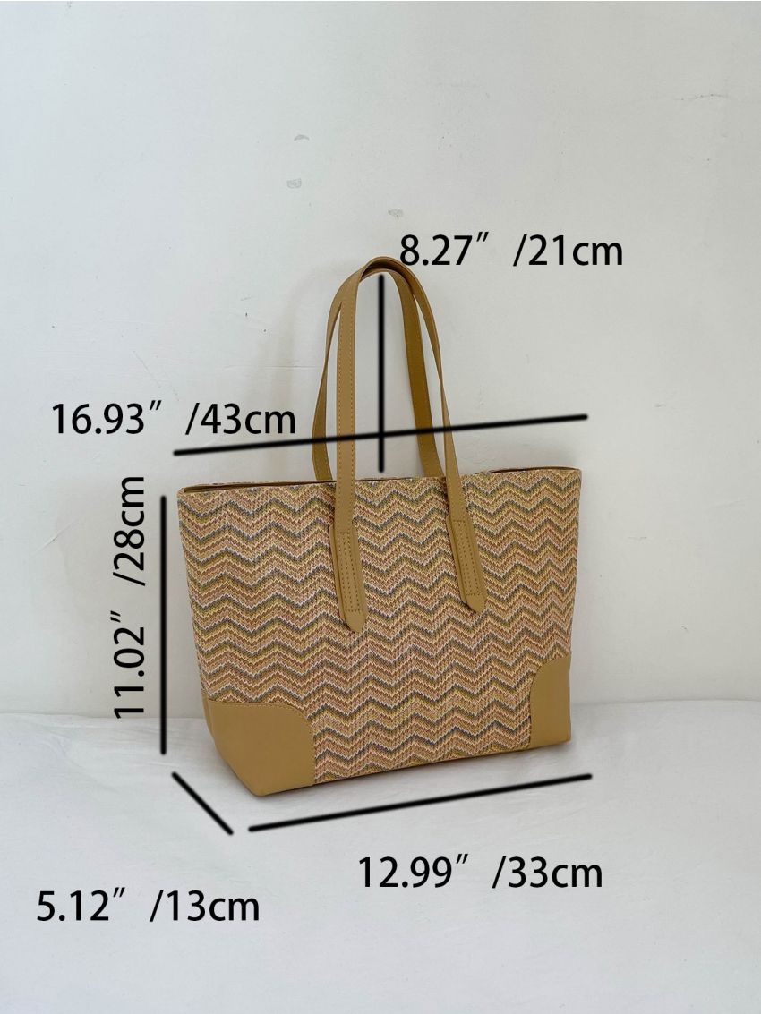 Chevron Pattern Shoulder Tote Bag