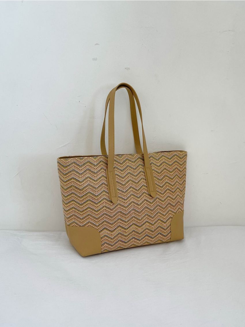Chevron Pattern Shoulder Tote Bag