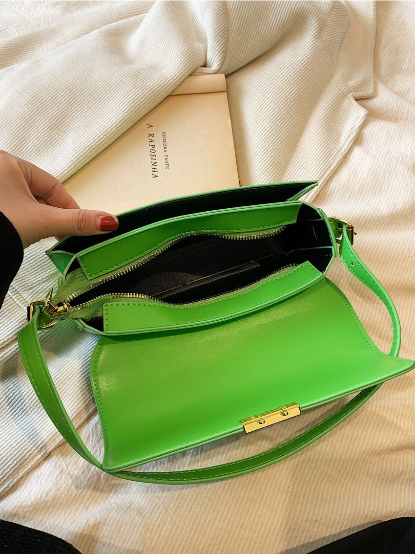 Small Square Bag Green Fashionable Flap For Summer