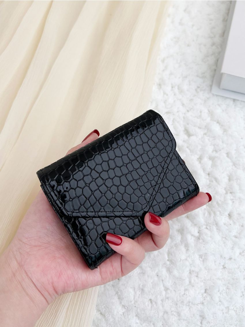 Crocodile Embossed Flap Card Holder