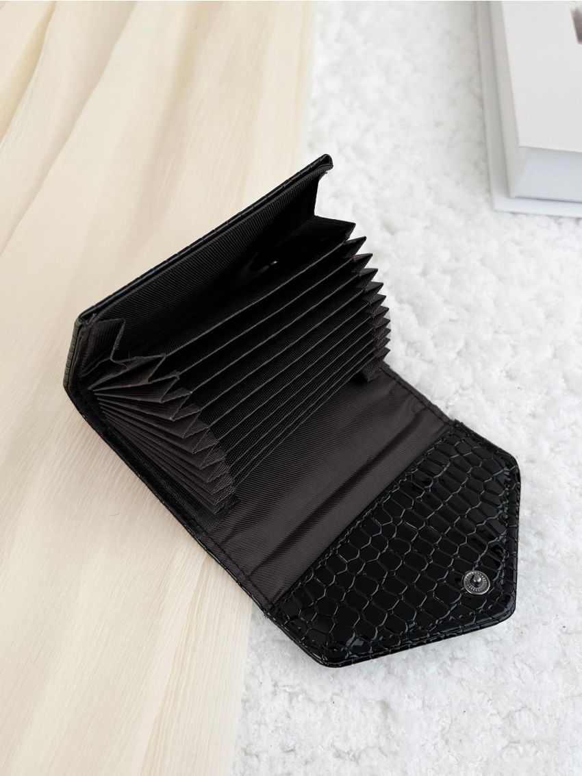 Crocodile Embossed Flap Card Holder