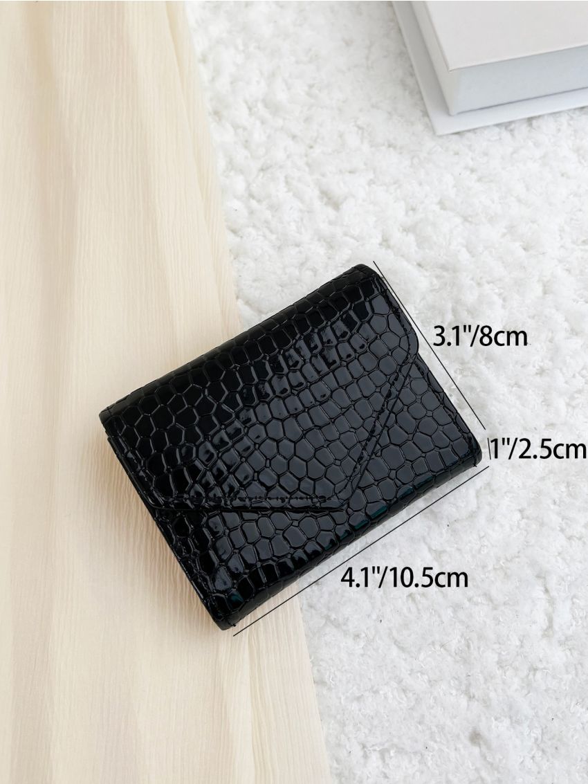 Crocodile Embossed Flap Card Holder