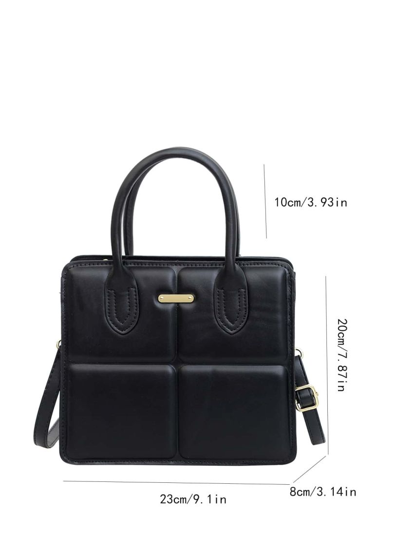 Geometric Embossed Metal Decor Square Bag