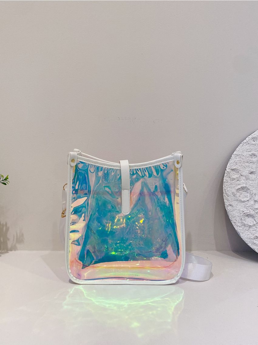 Holographic Contrast Binding Hobo Bag