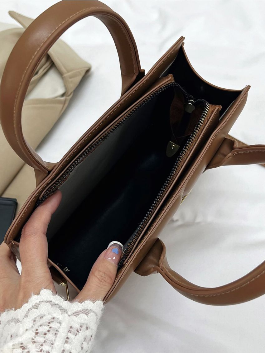 Geometric Embossed Metal Decor Square Bag