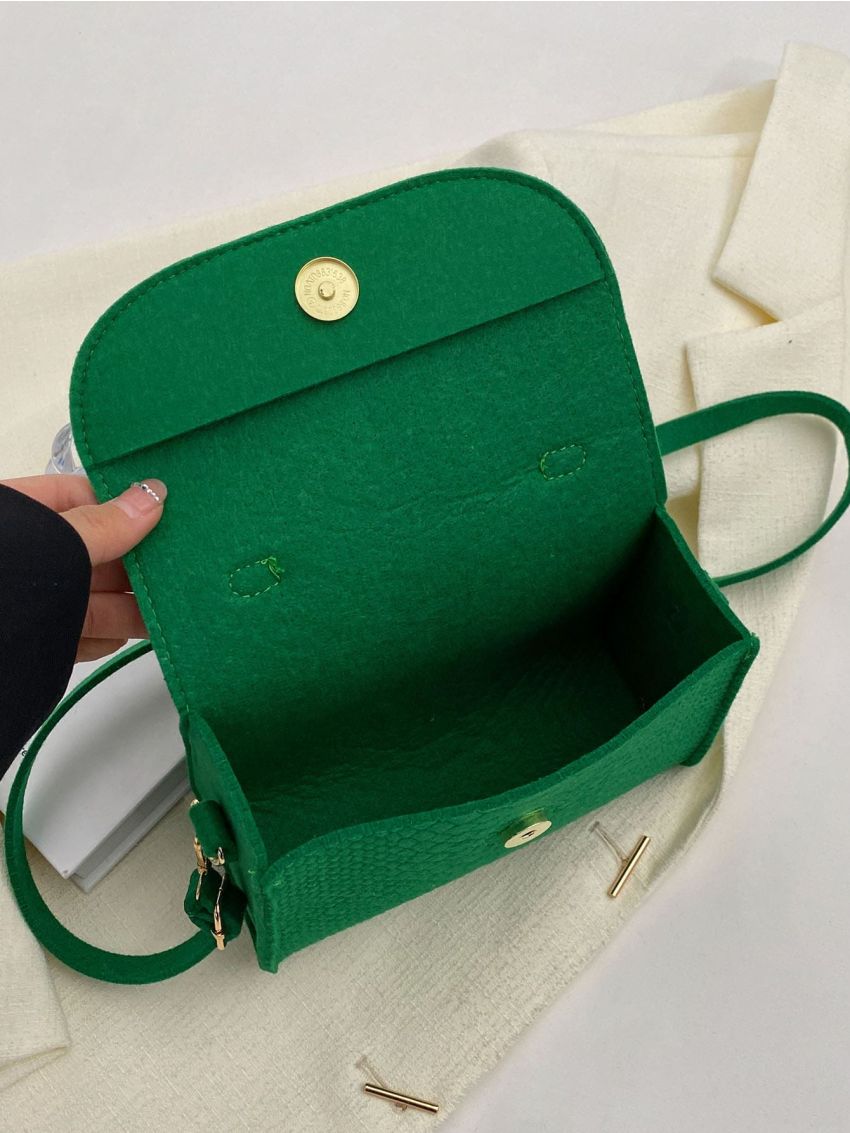 Mini Snakeskin Embossed Flap Square Bag