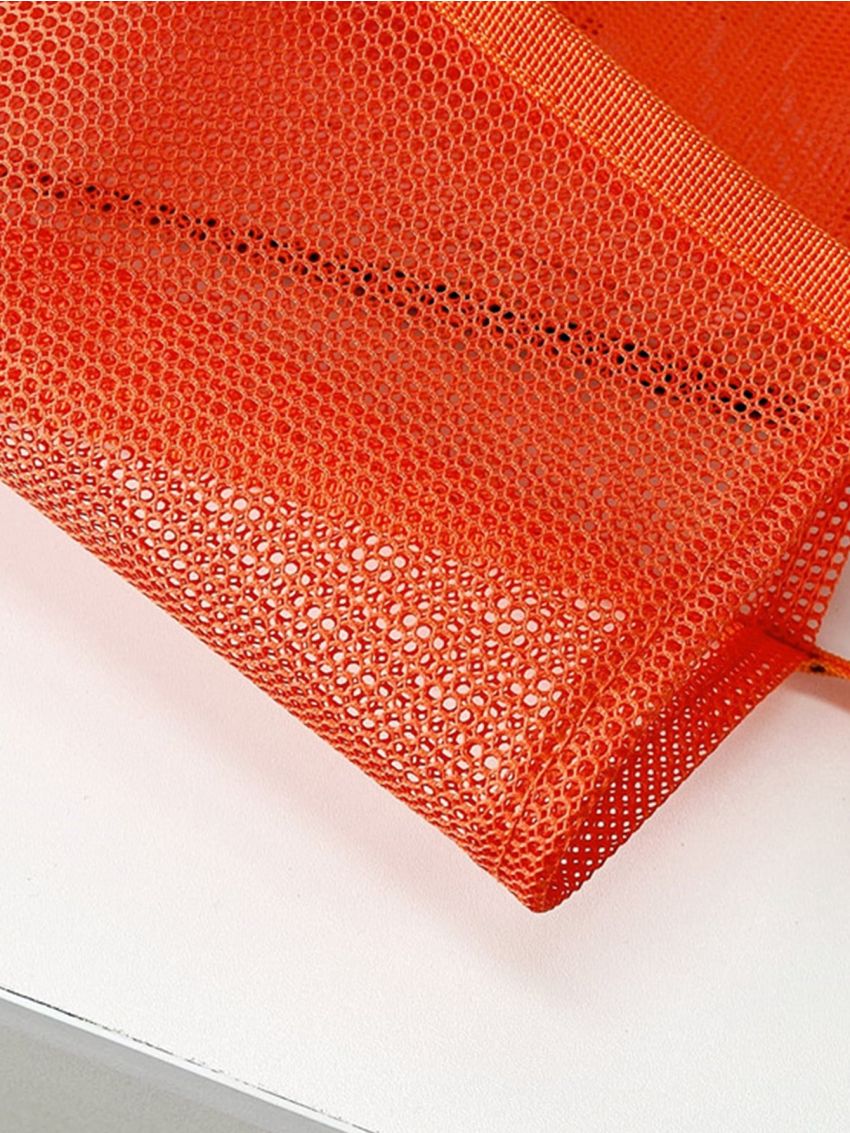 Neon Orange Mesh Beach Bag