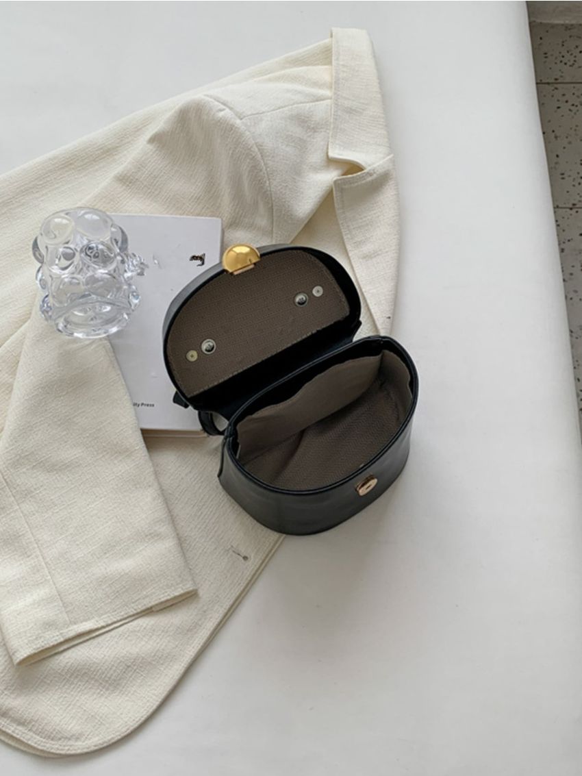 Mini Metal Decor Flap Bucket Bag