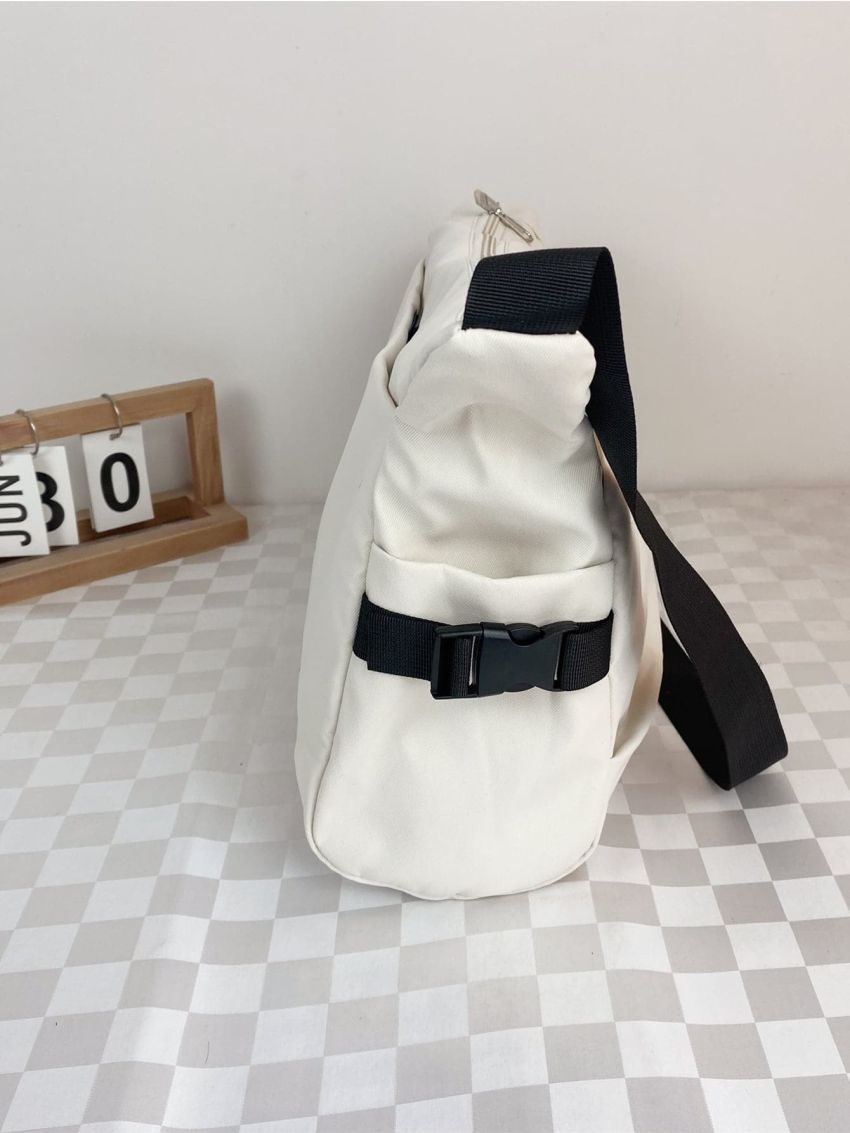 Letter Patch Decor Hobo Bag