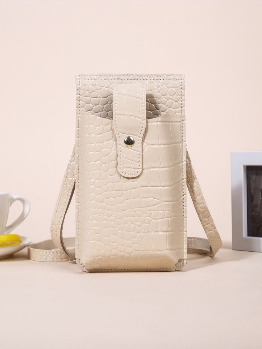 Mini Crocodile Embossed Square Bag