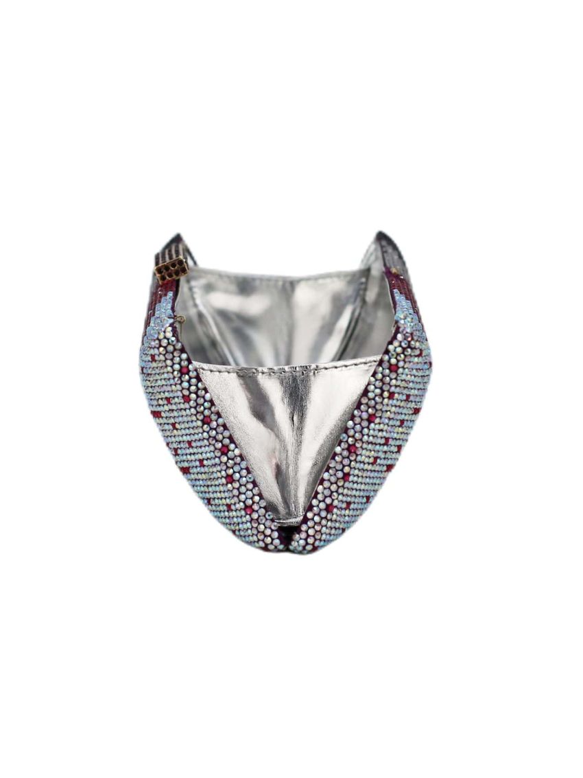 Rhinestone Decor Chain Box Bag