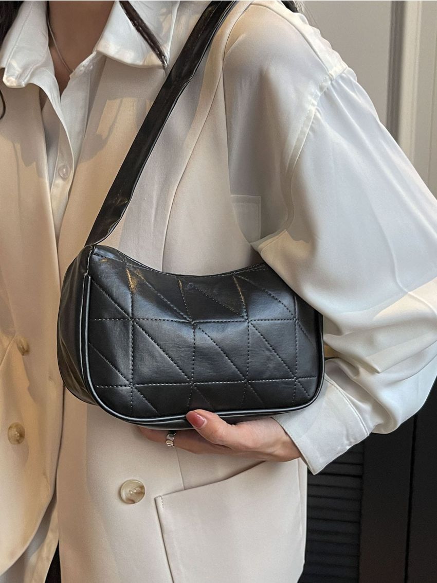 Quilted Detail Hobo Bag