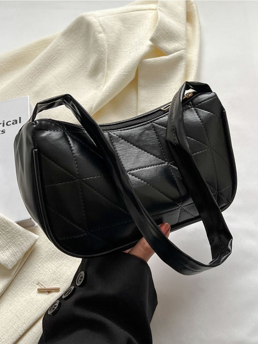 Quilted Detail Hobo Bag