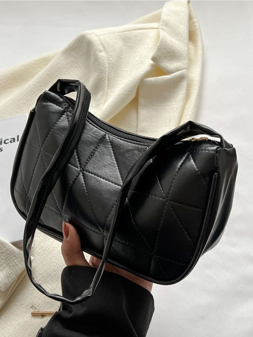 Quilted Detail Hobo Bag
