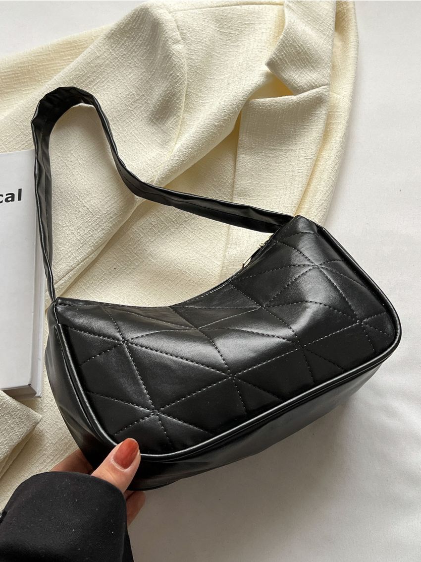 Quilted Detail Hobo Bag