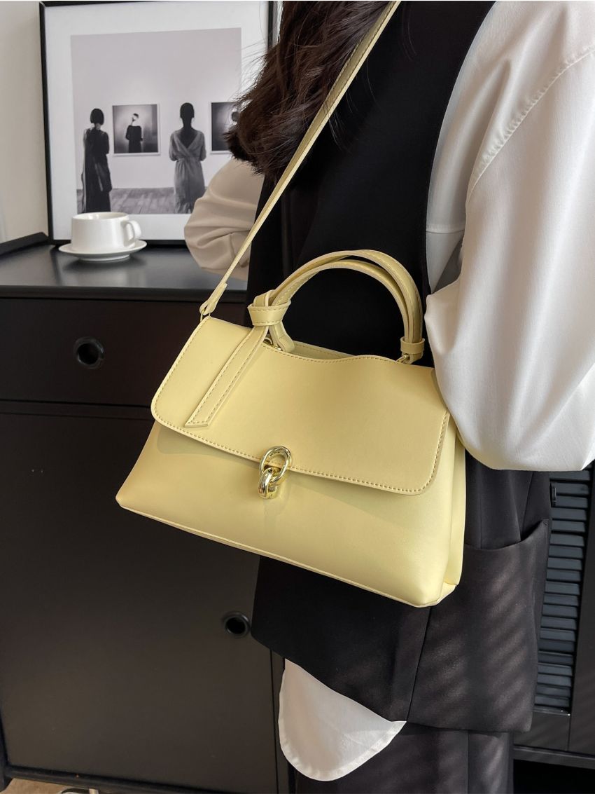 Metal Lock Flap Square Bag